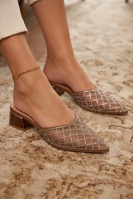 Mules Femme Élégantes à Strass