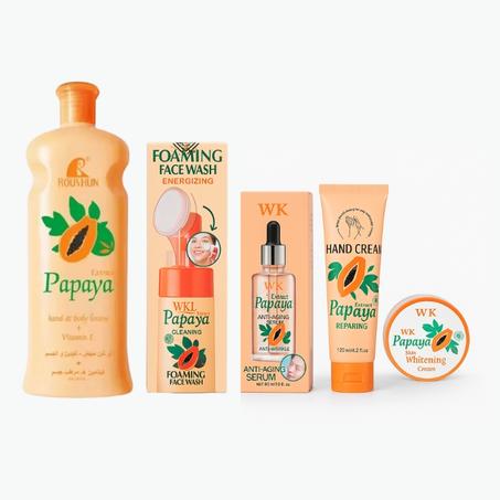 مجموعة البابايا الفاخرة — ترطيب، تنظيف، تفتيح وتجديد شباب البشرة