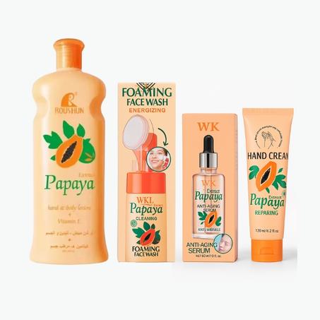 مجموعة البابايا الفاخرة — تنظيف، ترطيب، وتجديد شباب البشرة