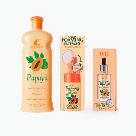 مجموعة البابايا الثلاثية — ترطيب، تنظيف، ومكافحة التجاعيد