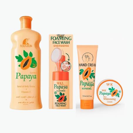 مجموعة البابايا الذهبية — ترطيب، تنظيف، تفتيح وعناية شاملة
