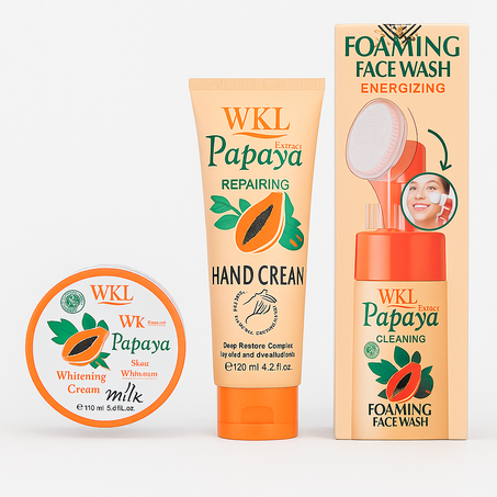 مجموعة  Papaya — عناية متكاملة لتفتيح وتنضيف البشرة ومحاربة التجاعيد
