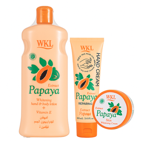 مجموعة WKL البابايا + فيتامين E — ترطيب وتفتيح متكامل لبشرة ناعمة ومشرقة