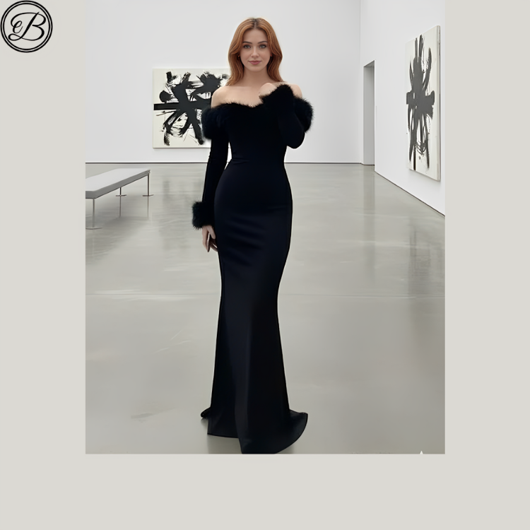 Black Majesty Fur Dress