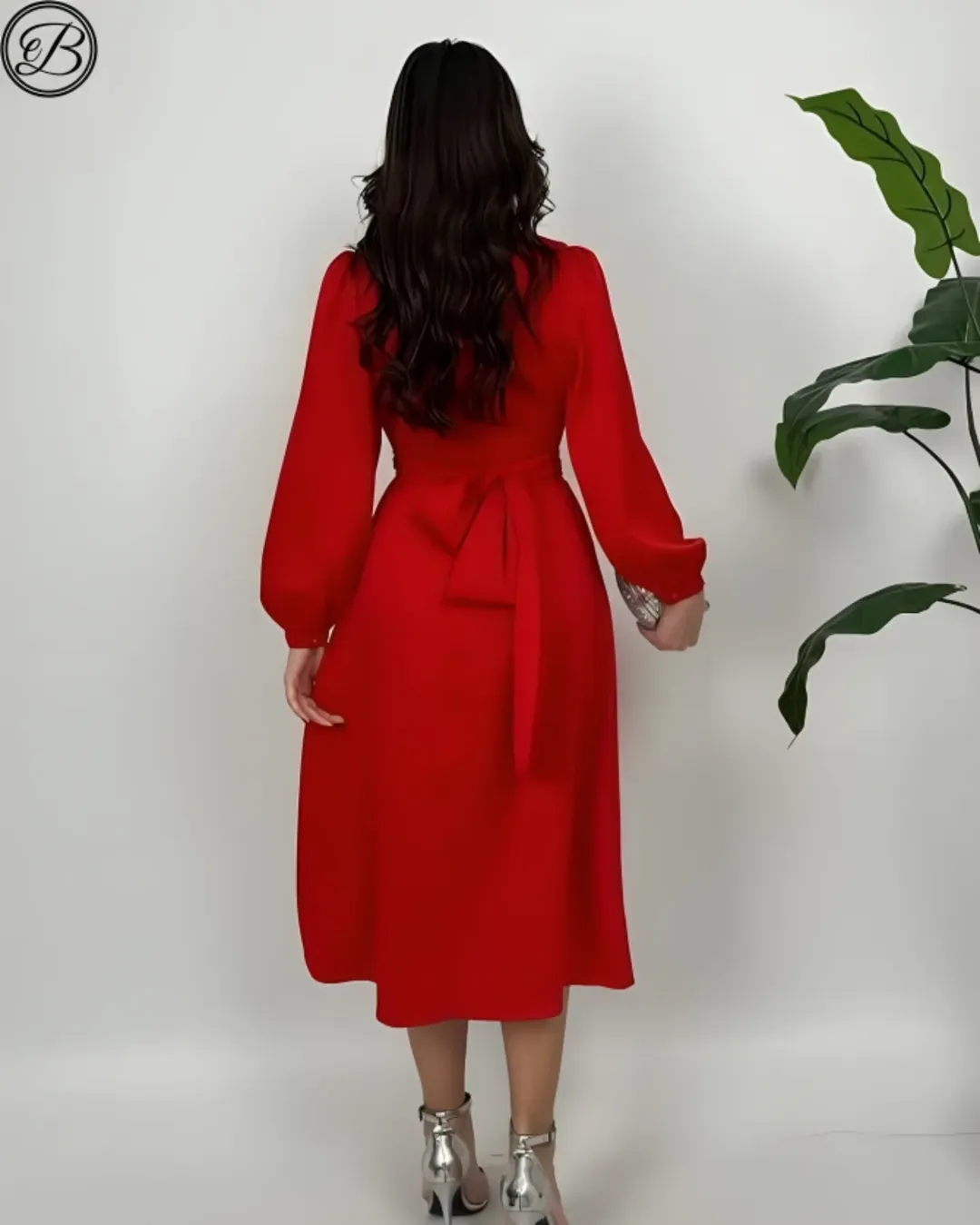 Black Satin Wrap Dress