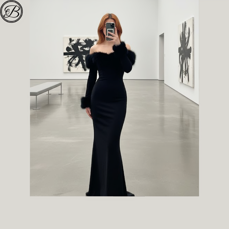 Black Majesty Fur Dress