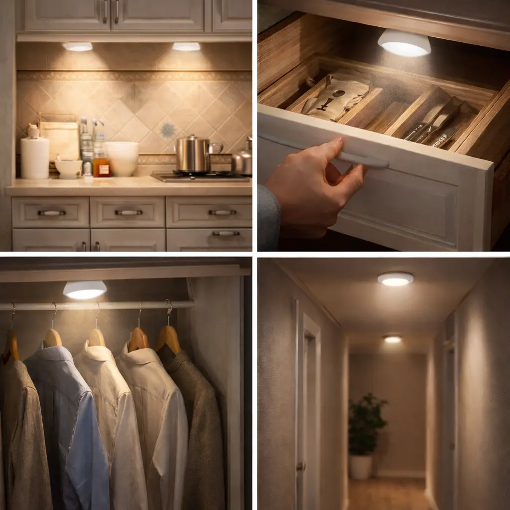 مصابيح LED لاسلكية مع ريموت تحكم