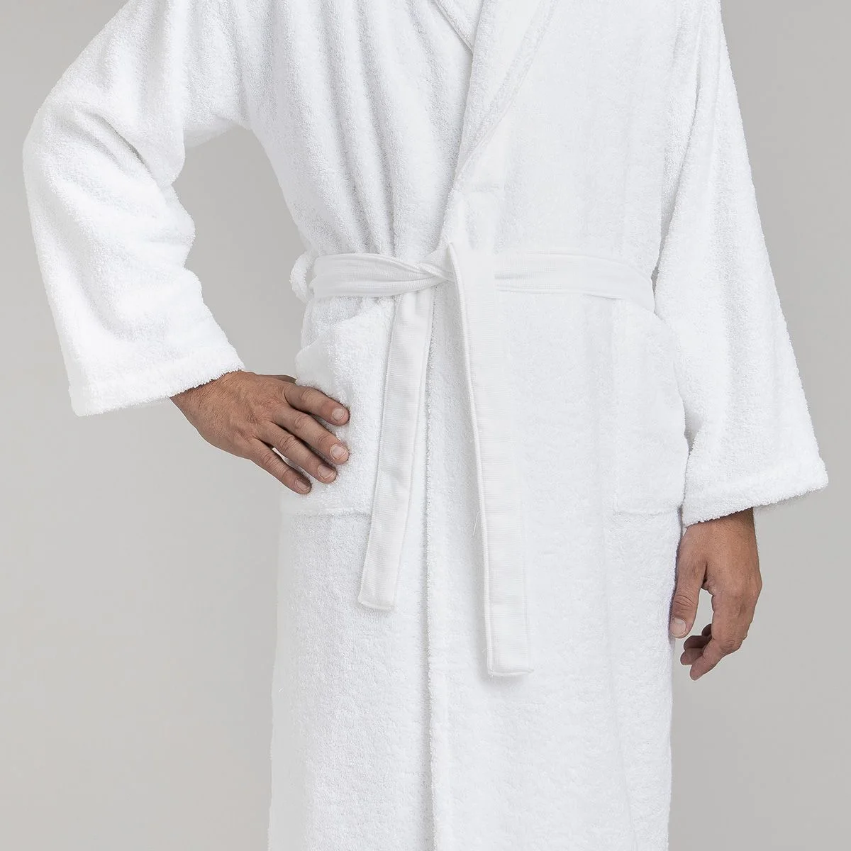 Peignoir coton bouclette col châle