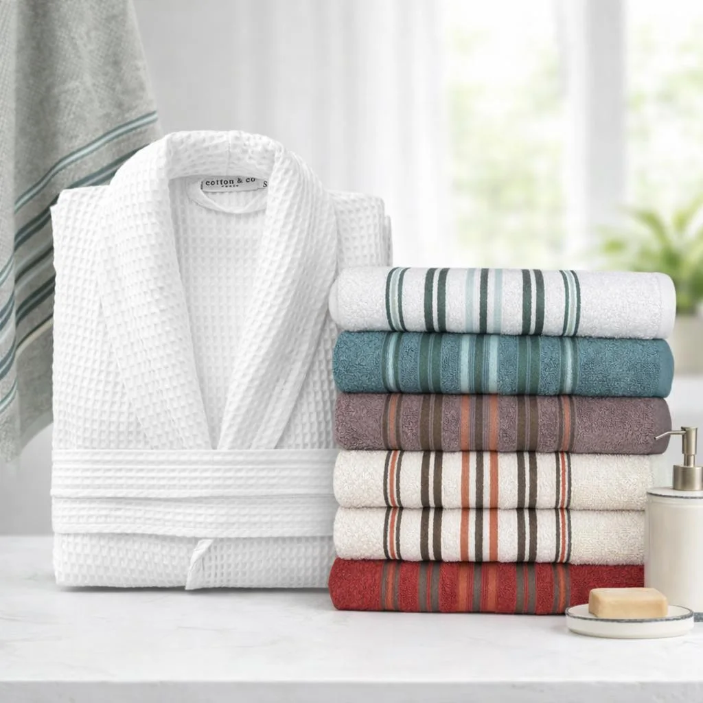 Pack 6 Serviettes + Peignoir Nid d'Abeille