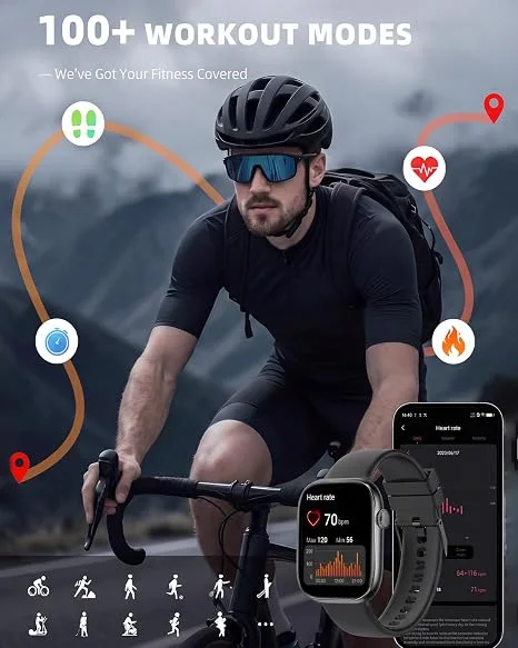 Smart Watch for Women Men, Fitness and Sleep Trackers with 1.83