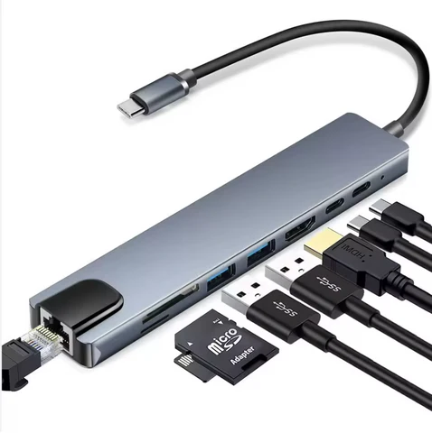 Hub USB-C 8-en-1 multifonction