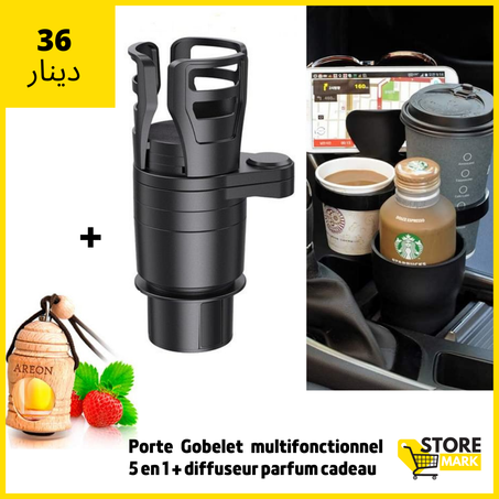 Porte Gobelet multifonctionnel 5en1 + diffuseur parfum