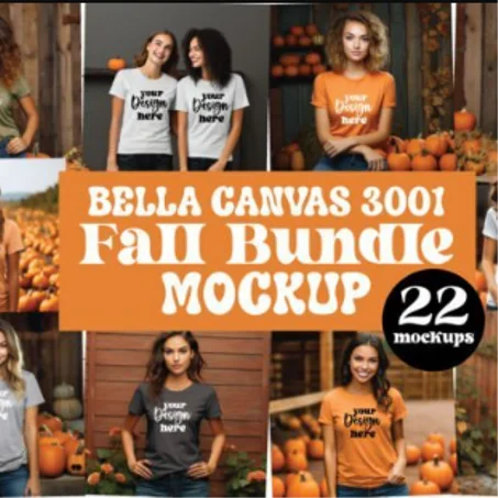 Bella Canvas 3001 Fall Bundle Mockup