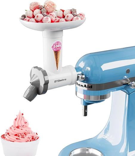 ملحق صانع الايس كريم الطبيعي من اوتوميترا، لخلاط كيتشن ايد، صانع الحلوى المجمدة، الة شربات الفاكهة، صانع الفاكهة المجمدة الناعمة الخالية من منتجات الالبان، ملحق حلويات الايس كريم الطبيعي