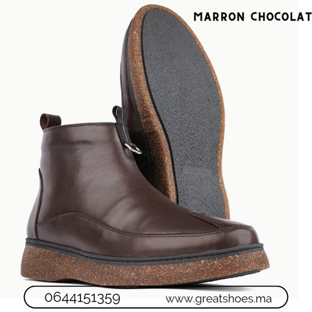 Bottine cuir paris marron
