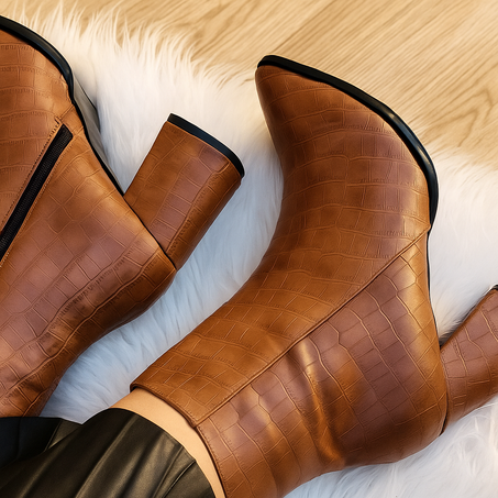 كاط كلاسيكي جلدي بكعب ناعم - لإطلالة أنثوية مميزة