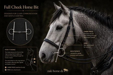 Premium Full Cheek Horse Bit 🐎 مور فول تشيك – تحكم دقيق وثبات مثالي