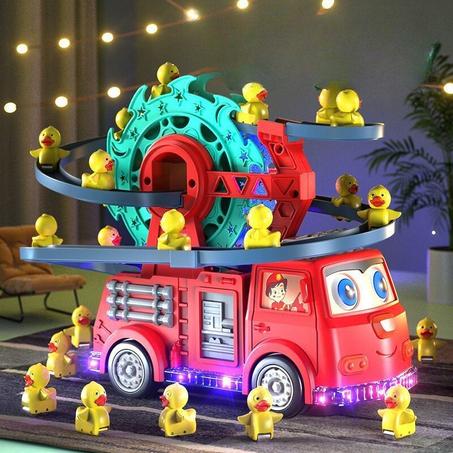 لعبة شاحنة اطفاء 4 في 1 مع صوت وضوء،