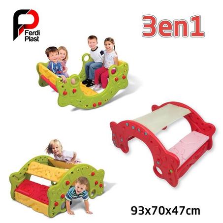 طاولة وأرجوحة بلاستيكية 3في1 للجلوس واللعب للأطفال