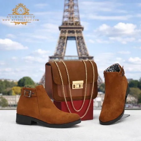 طقم حذاء وحقيبة أنيقة – لمسة باريسية فاخرة