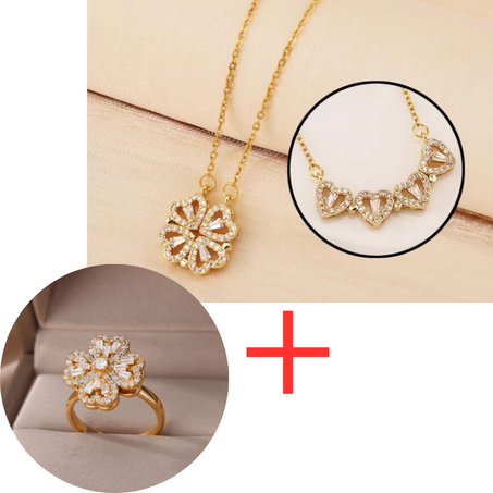 قلادة وخاتم القلب 💖 الذهبية أفضل هدية تقدمينها لنفسك