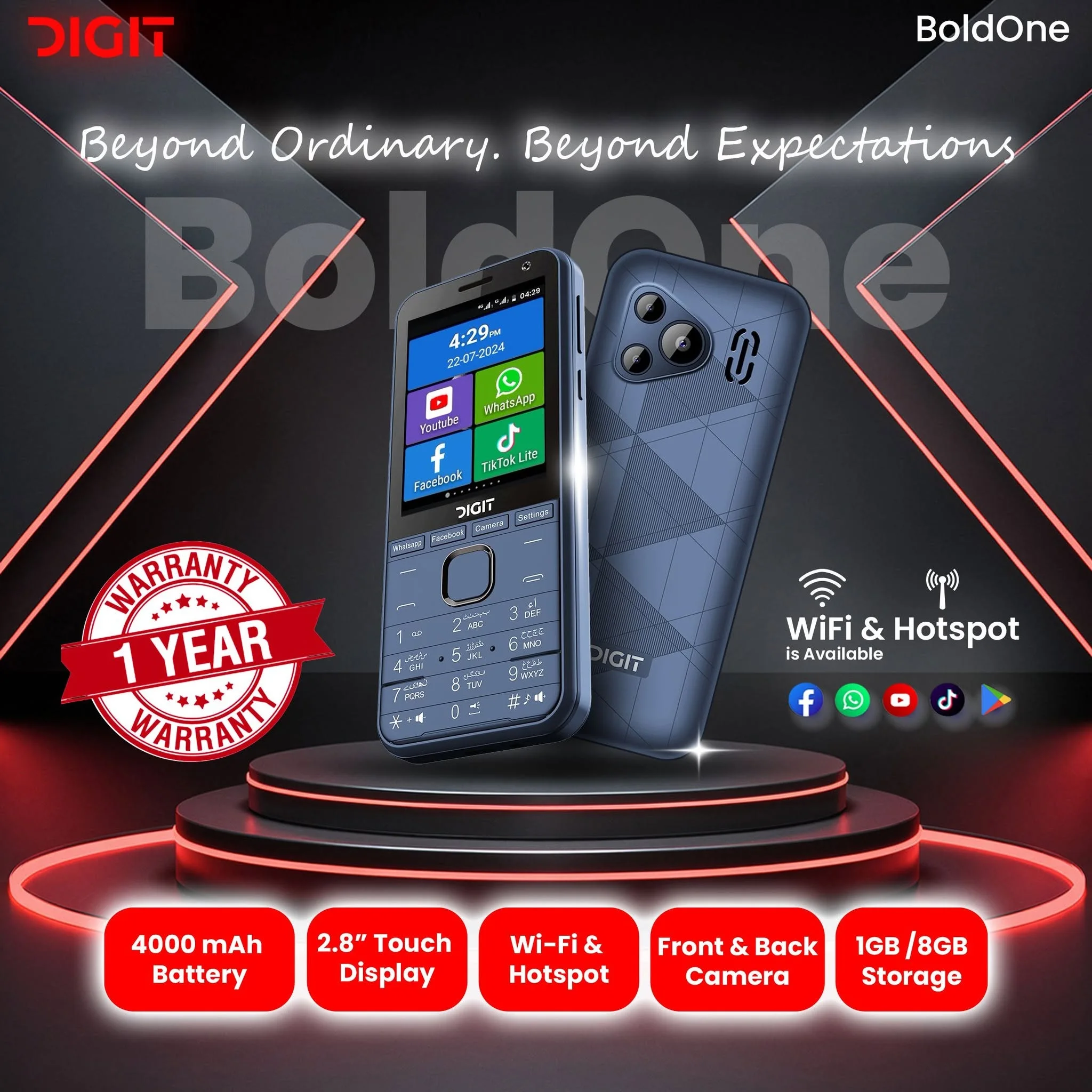 Digit BoldeOne 4G - Smart Feature Phone