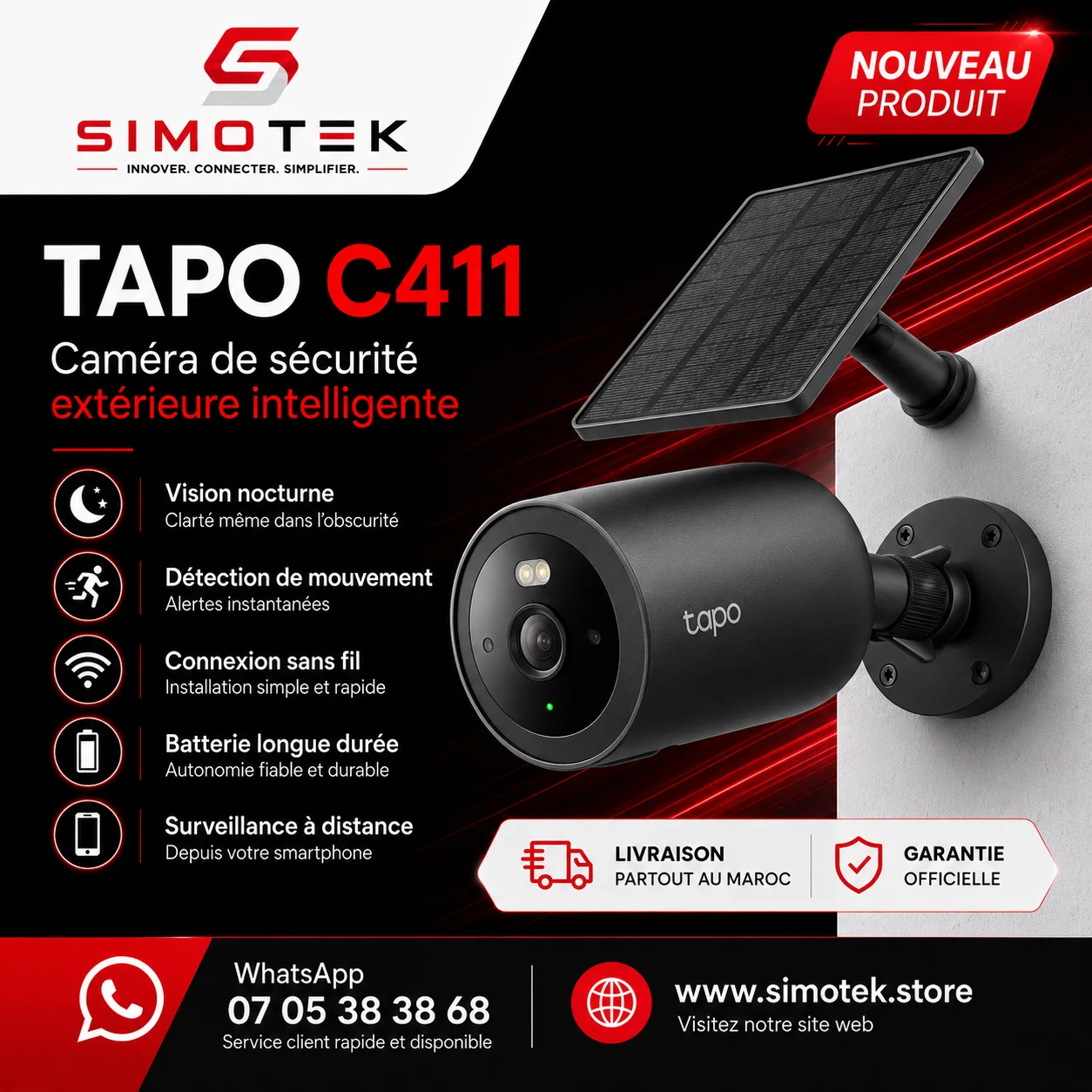 TAPO C411 Nouveauté Caméra de surveillance extérieure sur batterie