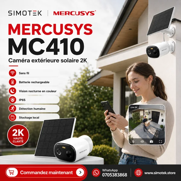 MERCUSYS MC410 KIT au Maroc : La Caméra Solaire 2K Sans FIL