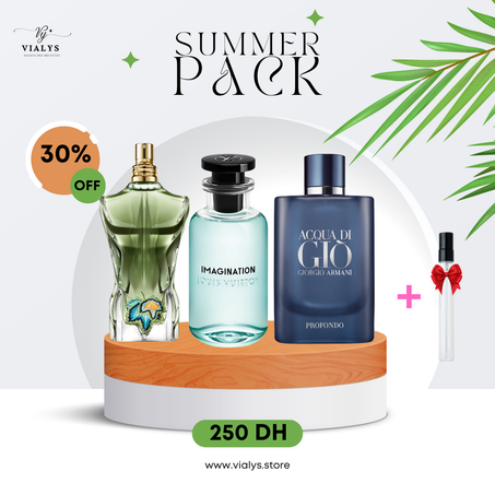 Summer pack homme (LV imagination + JPG paradise garden + acqua di gio profondo)