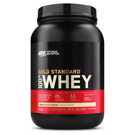 أوبتيموموم نيوترشن جولد ستاندرد 100٪ مسحوق آيس كريم الفانيليا -899 جرام