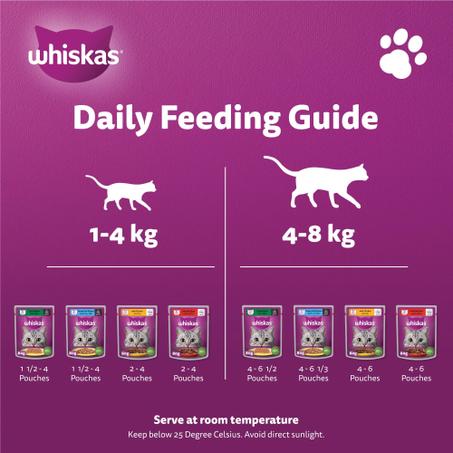 ويسكاس أكل قطط رطب، المجموعة المفضلة، عبوة من 12*80غم