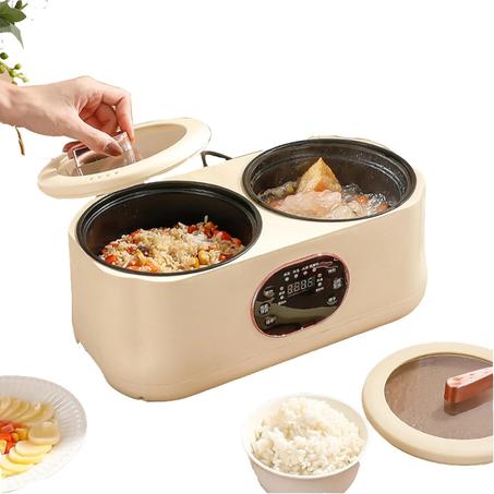 جهاز طهي كهربائي بشاشة لمس ذكية متعدد الوظائف مع وعاء مزدوج ، يعمل تلقائيًا، يمكن استخدامه كوعاء كهربائي ذكي للطهي بالبخار والطهي المتعدد وكوعاء ساخن