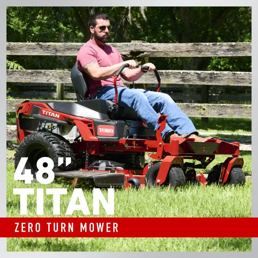 Toro TITAN® 48-Inch Zero-Turn Riding Lawn Mower – 23 HP Kawasaki Engine