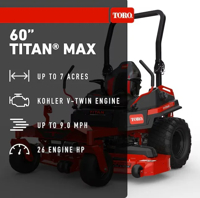 Toro Titan MAX 60-in 26 -HP V-twin Gas Zero-turn Riding Lawn Mower
