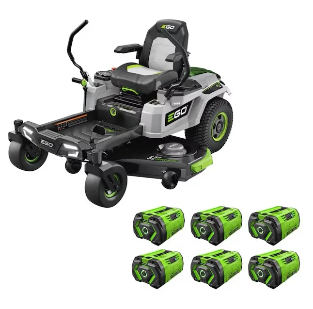 EGO POWER+ Z6 52-in 56-volt Lithium ion Electric Zero-turn riding lawn mower with ( 6 ) 12 Ah Batteries ( Charger Included )