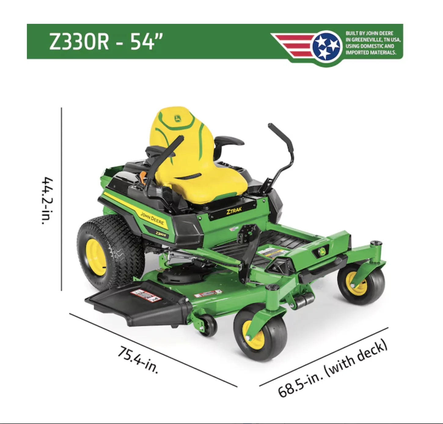John Deere Z330R ZTrak 54-in 23 -HP V-twin Gas Zero-turn riding lawn mower