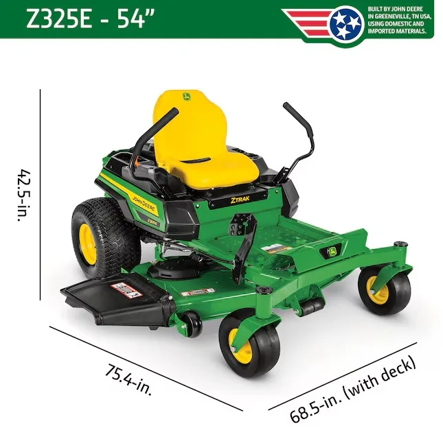 John Deere Z325E ZTrak 54-in 24 -HP V-twin Gas Zero-turn Riding Lawn Mower