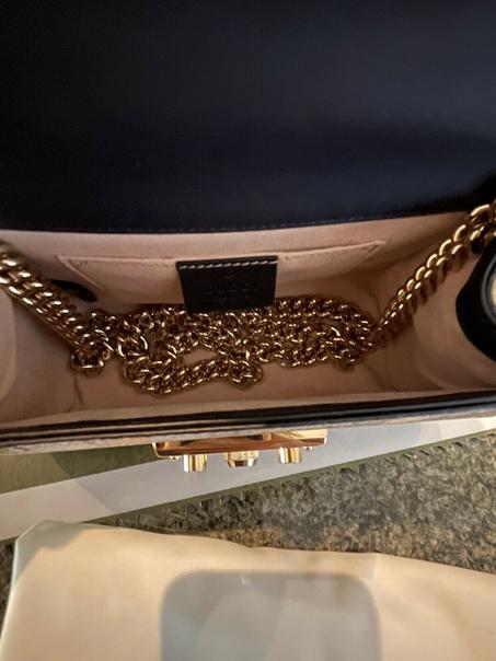 Padlock small GG bees shoulder bag