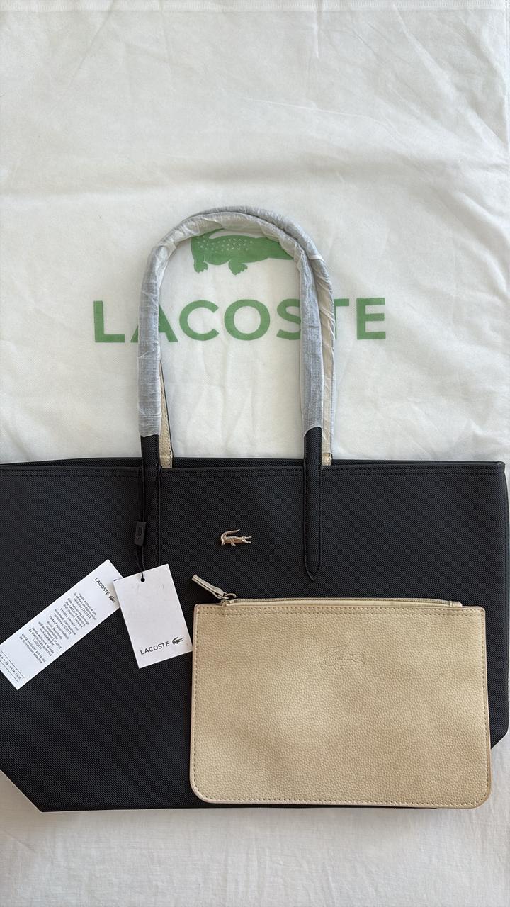 SAC LACOSTE DOUBLE FACE NOIR MARRON