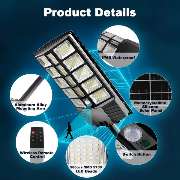 بروجيكتور لاسلكي 1200 واط يعمل بالطاقة الشمسية