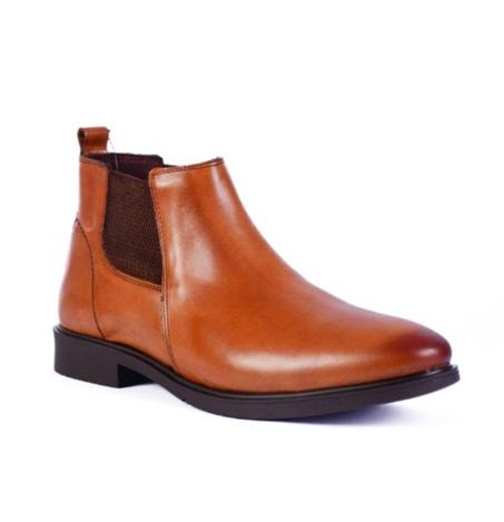 Chaussure DEMI BOOTS cuir véritable (MARRON TABA)