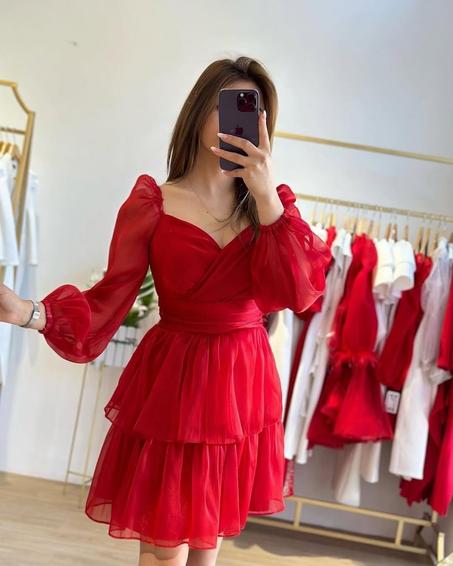 Robe mini rouge