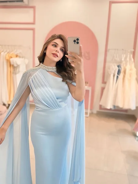 Robe Voile bleu ciel