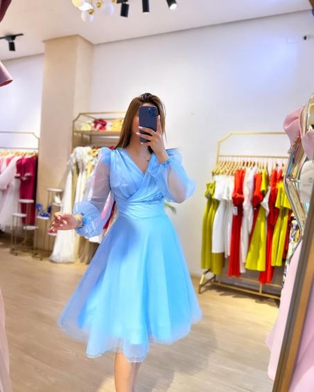 robe carine bleu ciel