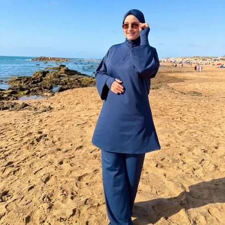 بوركيني صيفي الون الازراق