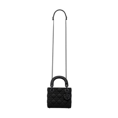 MINI LADY DIOR BAG BLACK ULTRAMATTE CANNAGE CALFSKIN