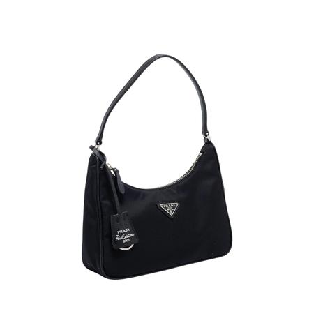 PRADA BLACK TESSUTO NYLON MINI RE-EDITION 2005 BAGUETTE BAG