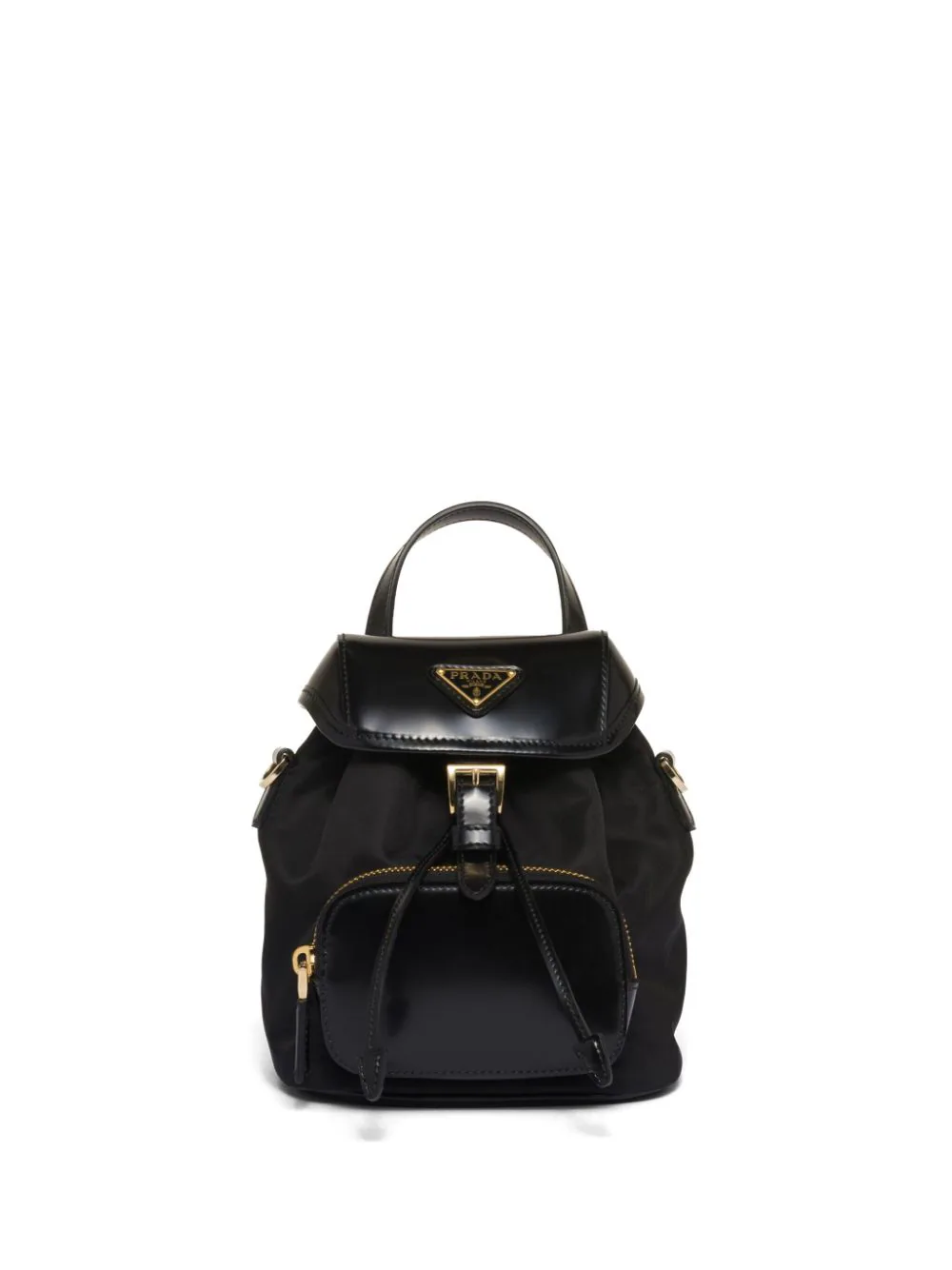 PRADA RE-NYLON BRUSHED LEATHER BACKPACK