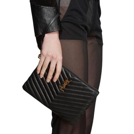 SAINT LAURENT Monogram Matelassé Pouch