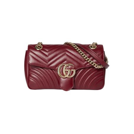 GUCCI MARMONT SMALL SHOULDER RED VELVET